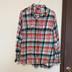 Northcrest Women's Multicolor Plaid Button Down Shirt